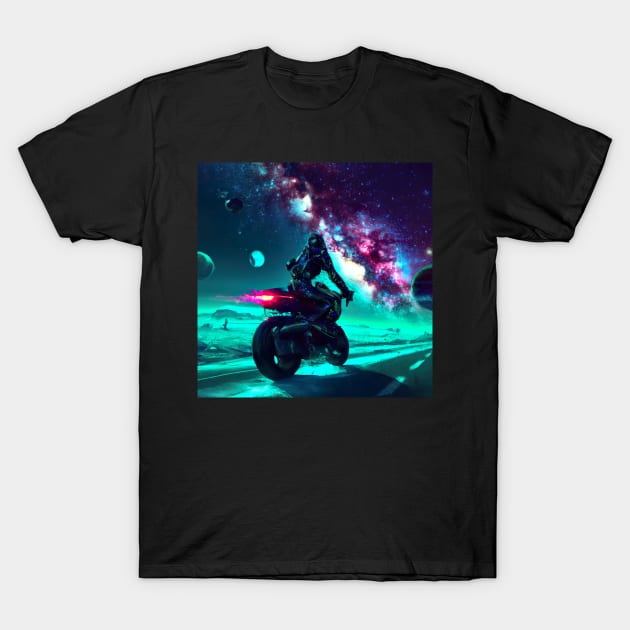 Space Rider: Journey Through Milky Way T-Shirt by AngelsWhisper